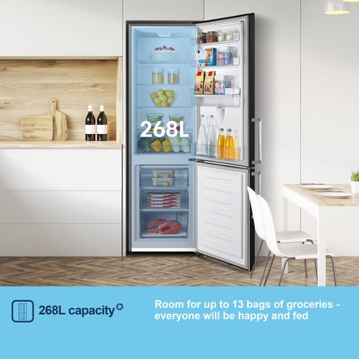 Fridgemaster MC55265DEB 180cm 70/30 Fridge Freezer - Black - Annotation - Capacity