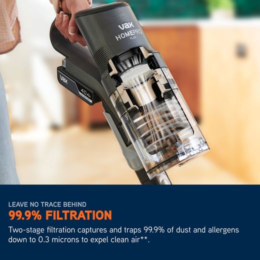 Vax HomePro Plus Cordless Vacuum Cleaner with up to 45 Minutes Run Time - Graphite - Annotation - Filtration shot