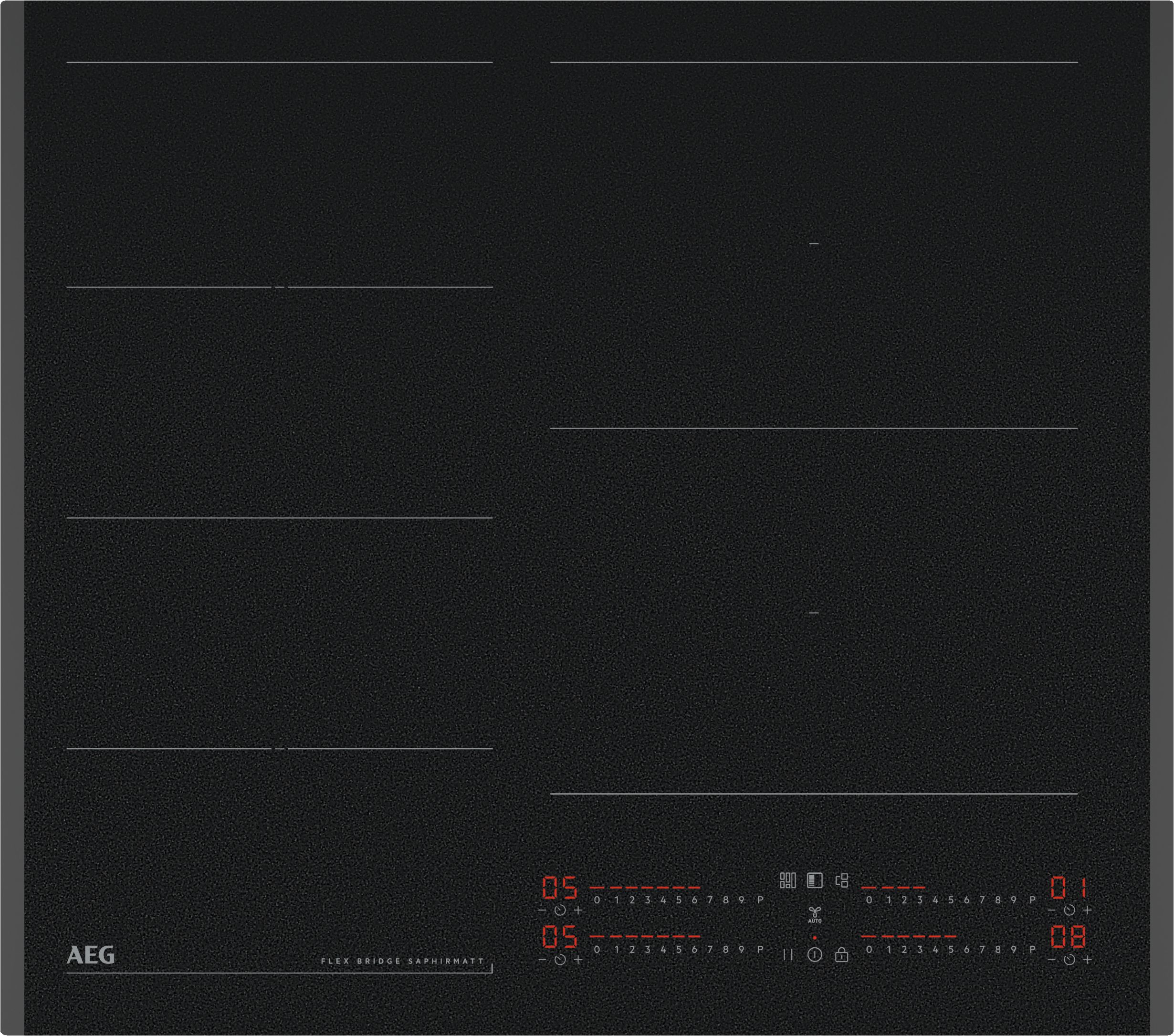 Image of AEG 6000 FlexiBridge® TI64IG00FZ 59cm Induction Hob - Black, Black