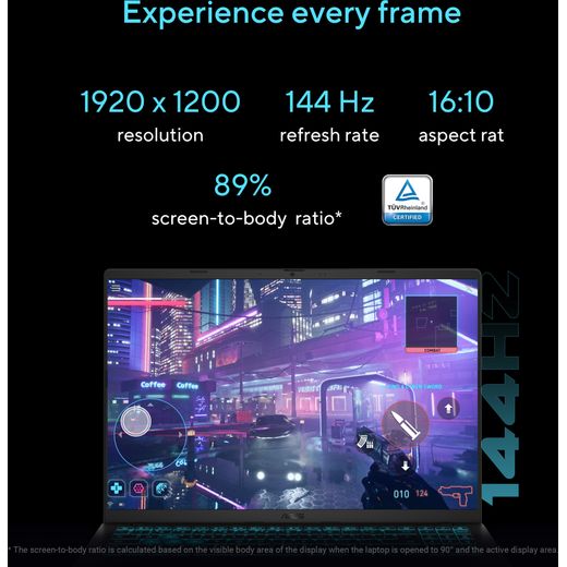 ASUS V16 V3607VH 16" Gaming Laptop - NVIDIA® GeForce® RTX™ 5050, 512GB SSD - Black - Annotation - Experience ever frame shot