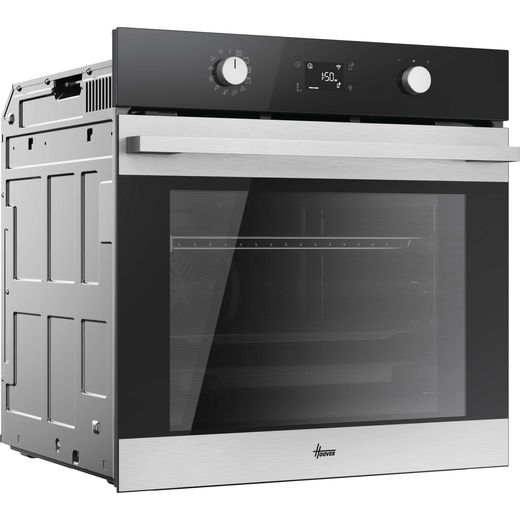 Hoover HO6 H5B3YTX Wifi Connected Built In Electric Single Oven with Pyrolytic Cleaning - Stainless Steel  - Right perspective shot