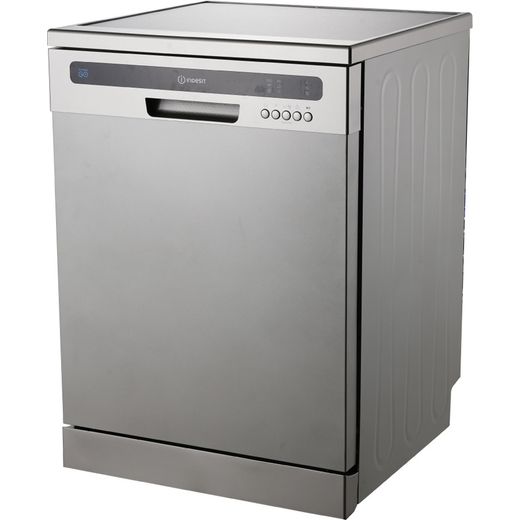 Indesit Standard Dishwasher - Silver - left perpsective shot 