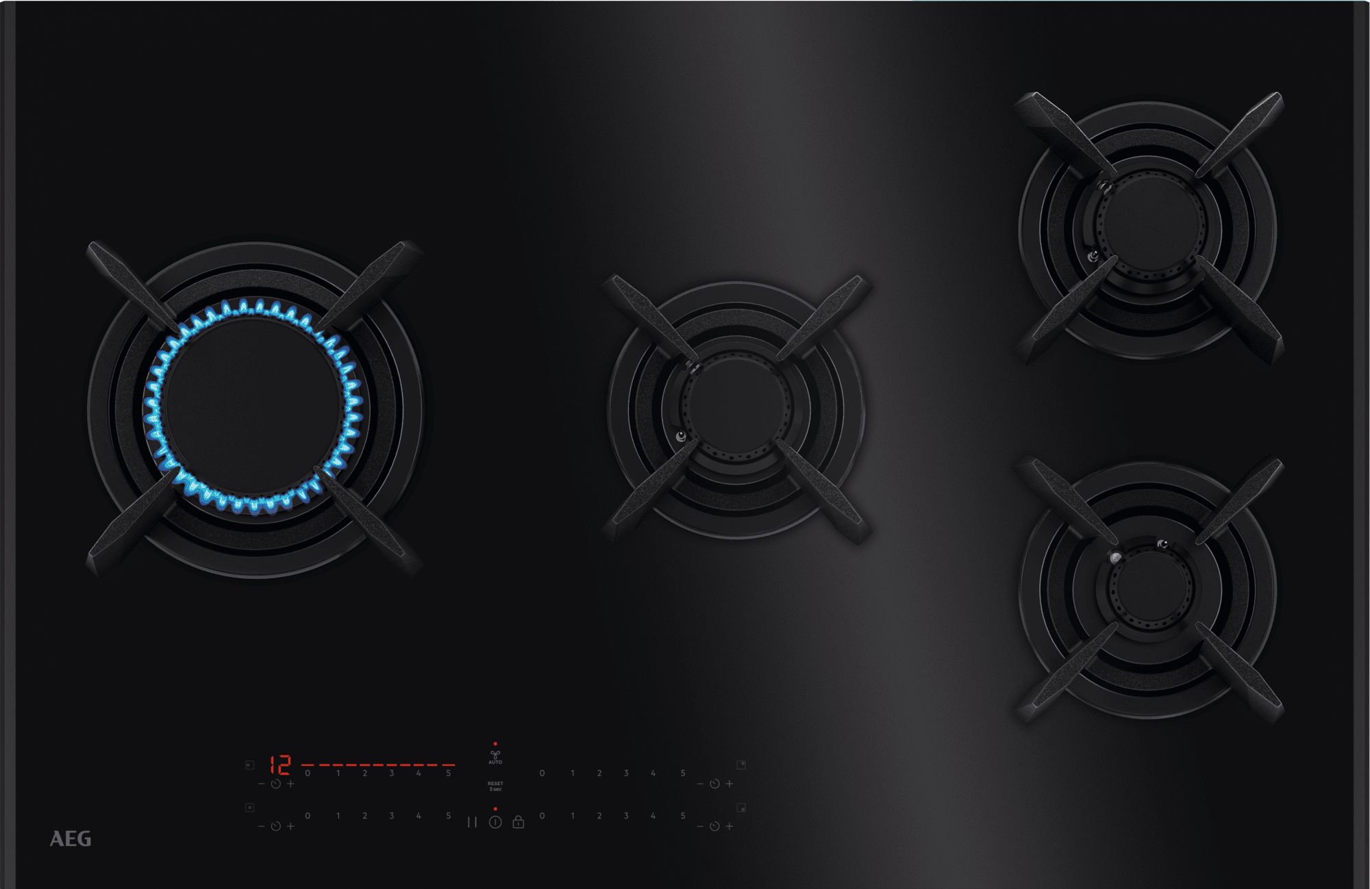 AEG 80cm Gas Hob - Black - Built-in - 4 Zone