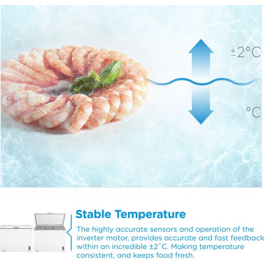 Midea MDRC411FZE01 Chest Freezer - White - Annotation - Stable temp shot