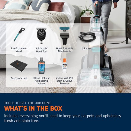 Vax Platinum Smartwash Pet-Design CDCW-SWXP Carpet Cleaner - Annotation - Whats in the box shot