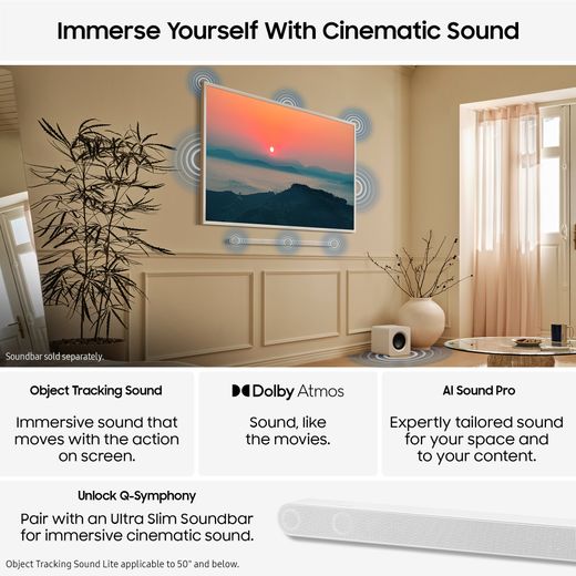 Samsung The Frame 43" 4K Ultra HD QLED Smart TV [2025] - Annotation - Cinematic sound