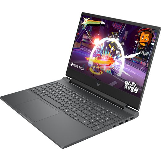 HP Victus 15-fa2300na 15.6" Laptop - NVIDIA® GeForce® RTX™ 4050, Intel® Core™ i5, 512GB SSD, 16 GB RAM - Black - Left perspective shot