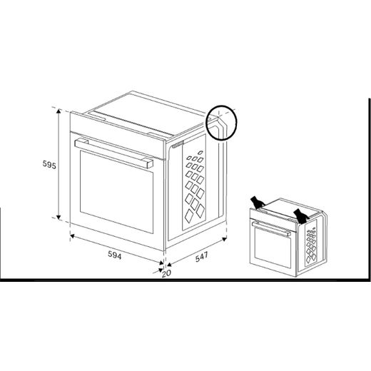 Beko AeroPerfect™ BBIE12501WBP Wifi Connected Built In Electric Single Oven - Black - annotation - dimension shot