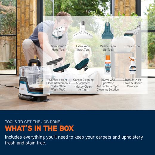 Vax SpotWash Home Pet Design CDSW-MPXA Carpet Cleaner - Annotation - Whats int he box shot