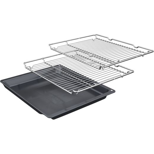 Bosch Series 8 Electric Single Oven - Black - Left rack perspective shot