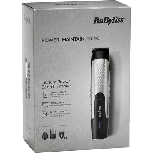 Babyliss Lithium Power Beard Trimmers Grey - Box shot