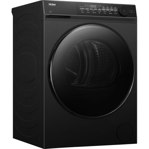 Haier X Series 7 HD100-C367BU1-UK Wifi Connected 10Kg Heat Pump Tumble Dryer - Black Steel - Right perspective