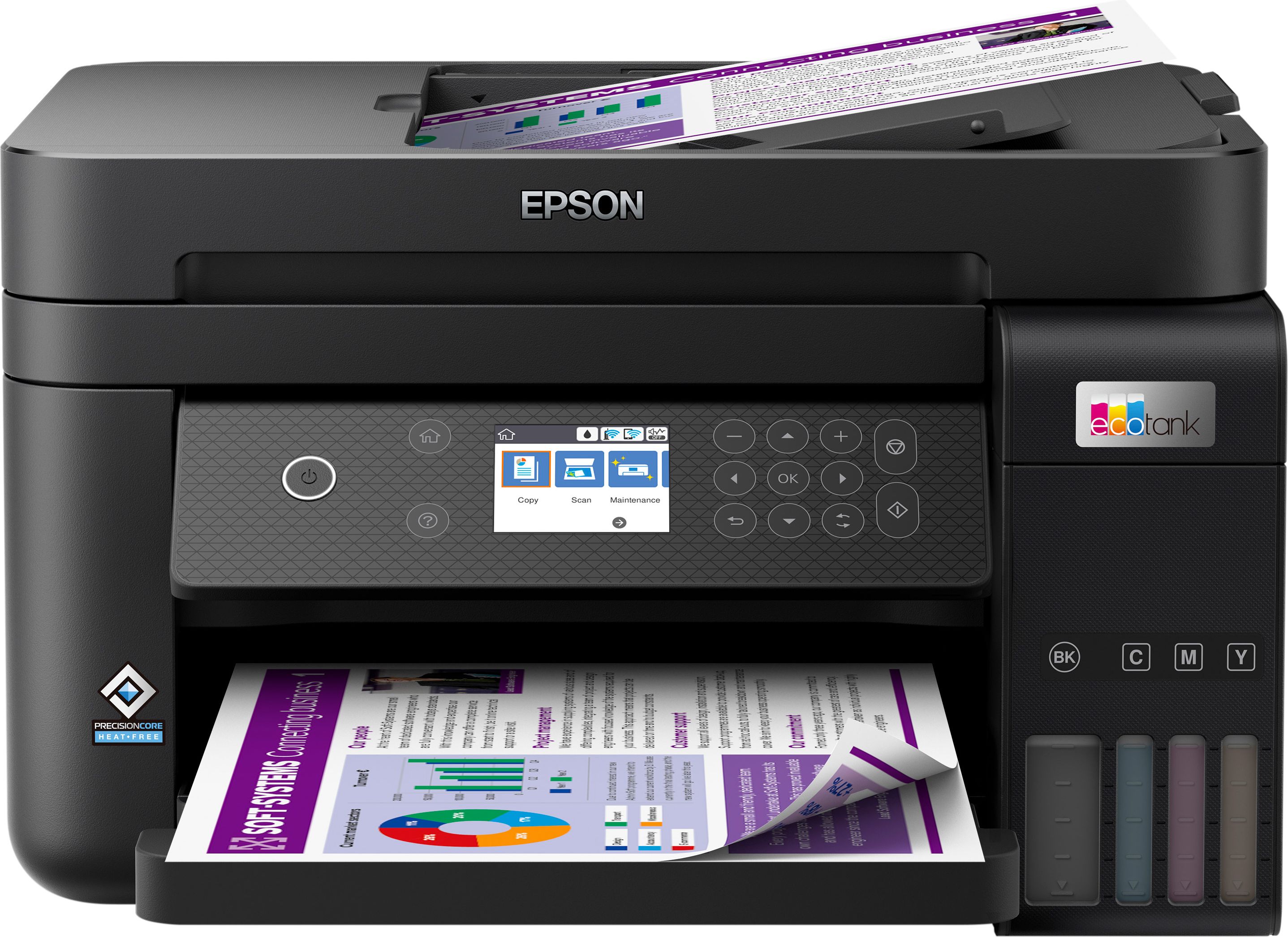 Epson EcoTank ET-3850 Inkjet All In One Wireless Printer - Black, Black