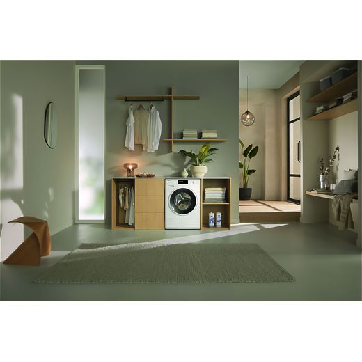 Miele W1 PowerWash & TwinDos WSJ883 WCS 9kg Washing Machine with 1600 rpm - White - Washing machine in utlity roomm shot