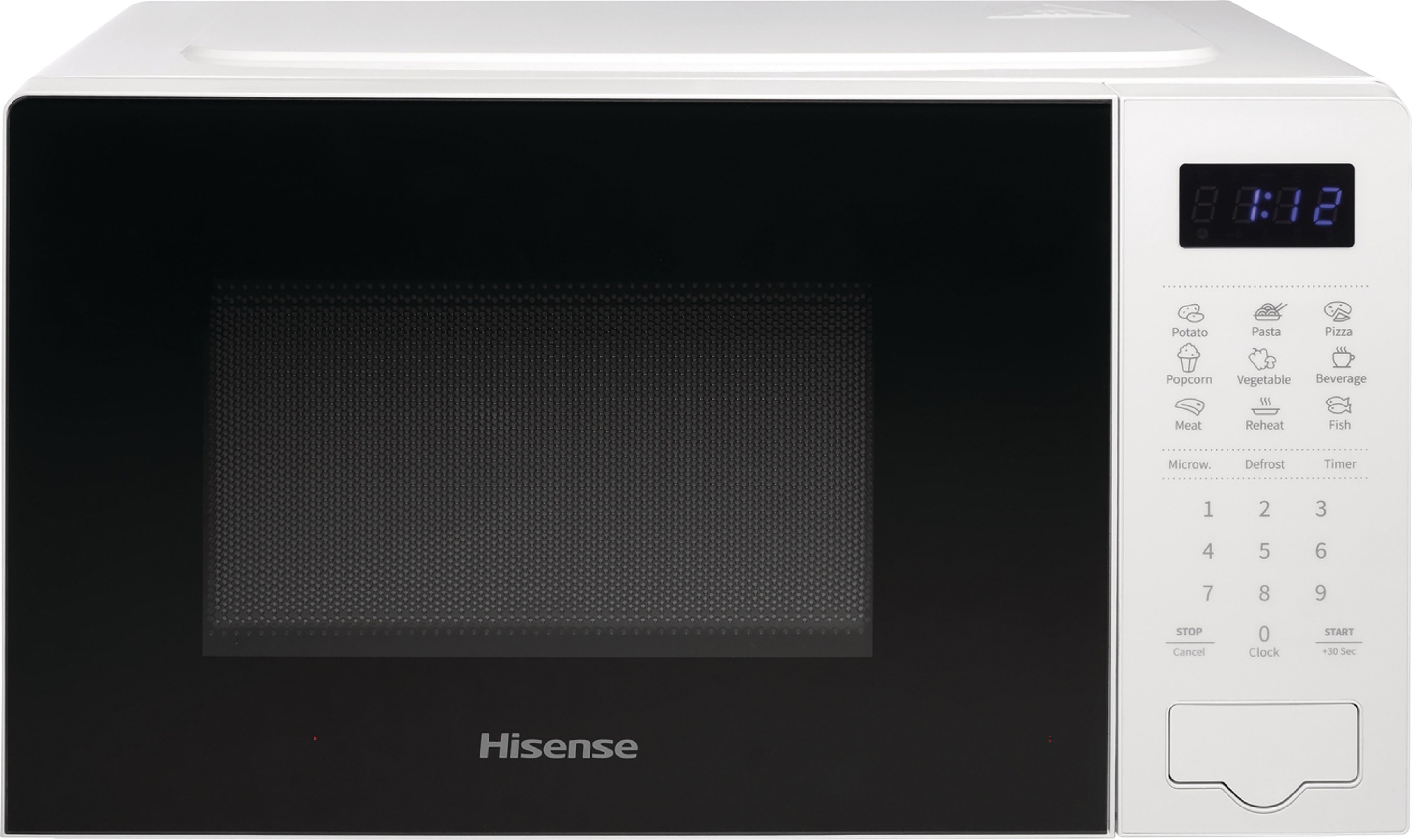 Hisense H20MOWS4UK Freestanding 26cm Tall Compact Microwave - White, White