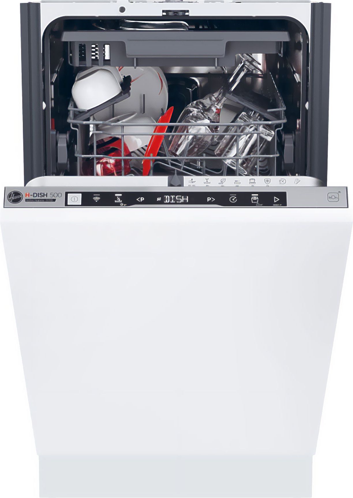 Hoover Slimline Dishwasher - Fully Built-in - 11 Place Settings - Silver - C Rated