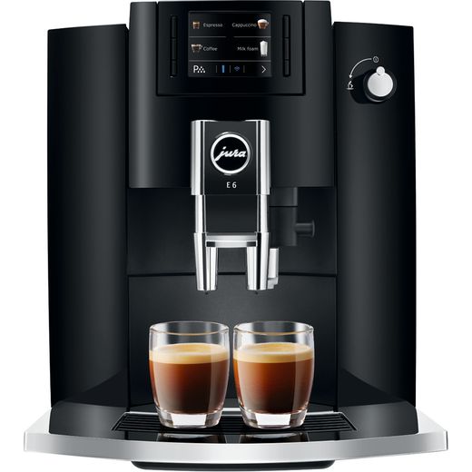 Jura E6 15350 Bean to Cup Coffee Machine - Piano Black