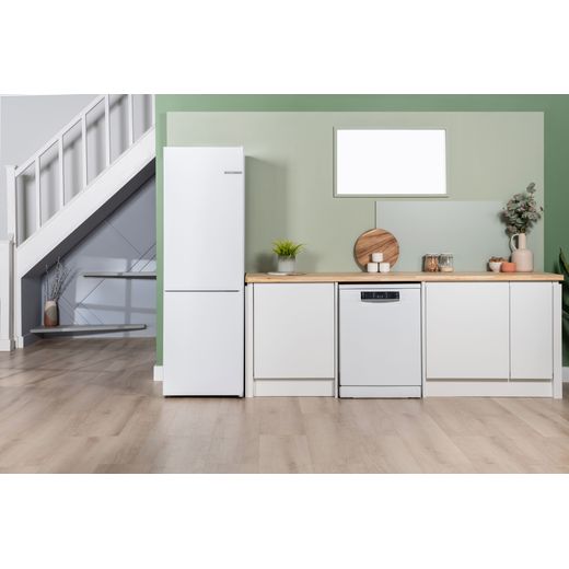 Bosch Series 4 60/40 Frost Free Fridge Freezer - White - Fridge in kitchen shot