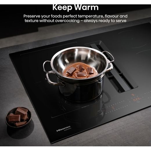 Hisense Hi6 HEH6432BSCWF 60cm Venting Induction Hob - Black - Annotation - Keep warm shot