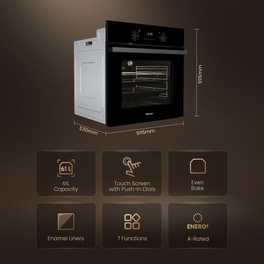 Hisense Built In Electric Single Oven - Black - Annotation - Features