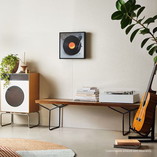Samsung Music Frame Wireless Speaker - Black - Speaker on wall shot 