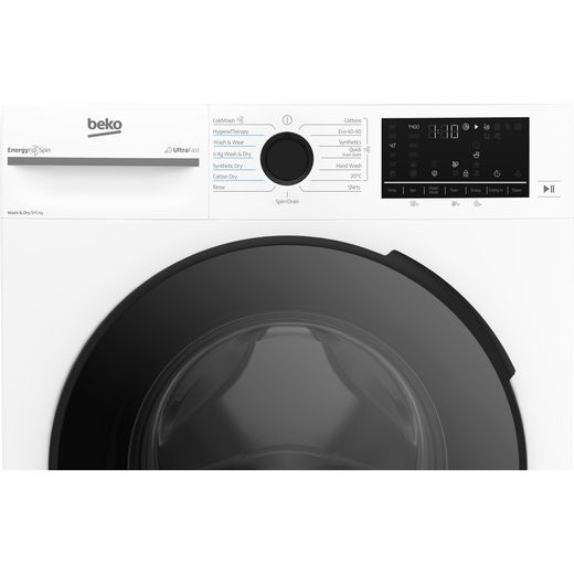 Beko 9Kg / 6Kg Washer Dryer - White - Control panel