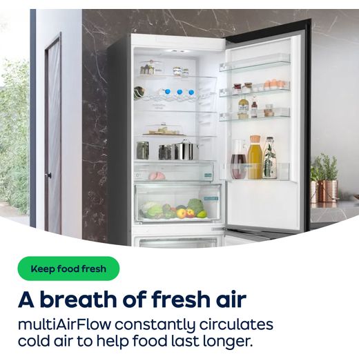 Siemens IQ-500 Fridge Freezer - Brushed Steel - AO Annotation -  Multiairflow