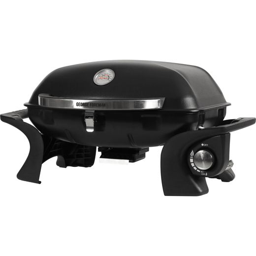 George Foreman Portable Gas Barbeque - Black - Left perpsective shot