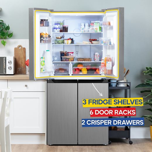 Russell Hobbs American Fridge Freezer - Stainless Steel  - Annotation - Fridge storage shot