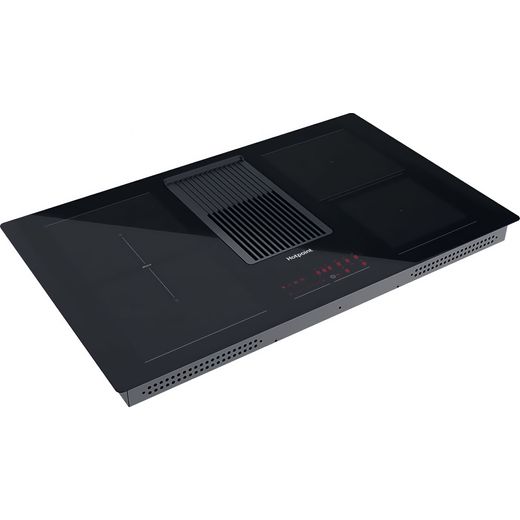 Hotpoint PVH92BK/FKIT 83cm Venting Induction Hob - Black - Right perspective shot