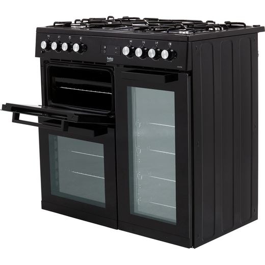 Beko 90cm Dual Fuel Range Cooker - Black