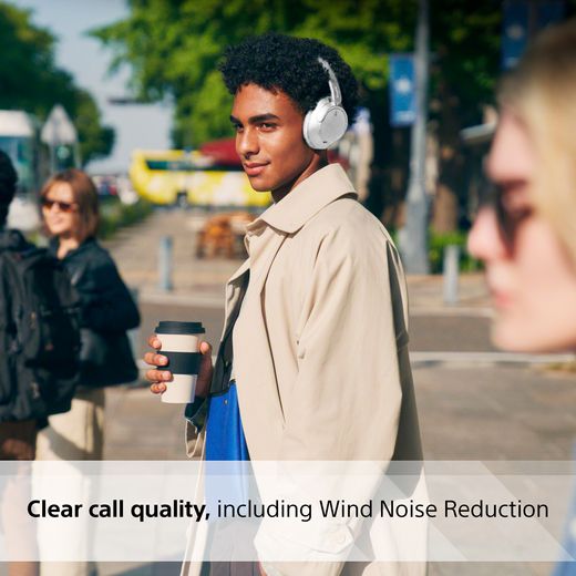 Sony WH-CH720N Wireless Noise Cancelling Over-ear Headphones - White - Annotation - clear call quality shot