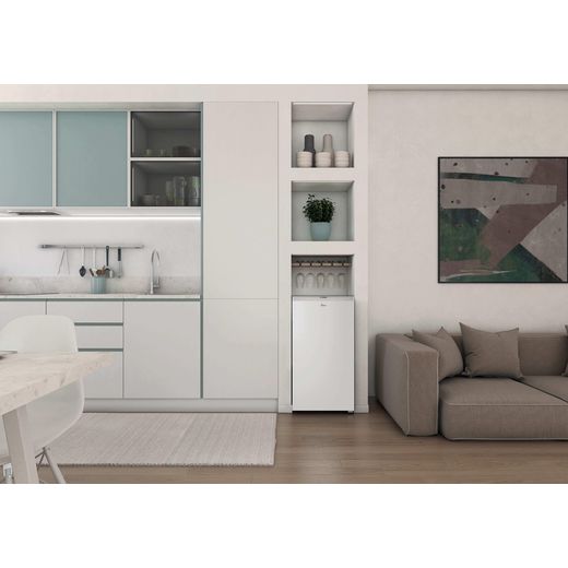 Hoover H-FREEZE 300 MINI HONUQ2L38EWK 85cm Small Upright Freezer - White - Freezer in kitchen shot 