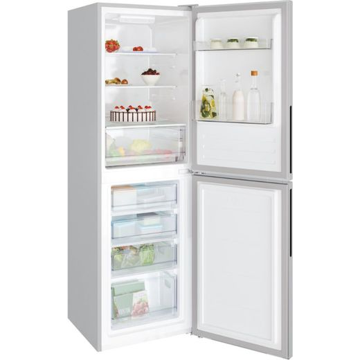 Candy CCT3L517ESK-1 176cm High 50/50 Fridge Freezer - Silver - Right perspective with door open shot