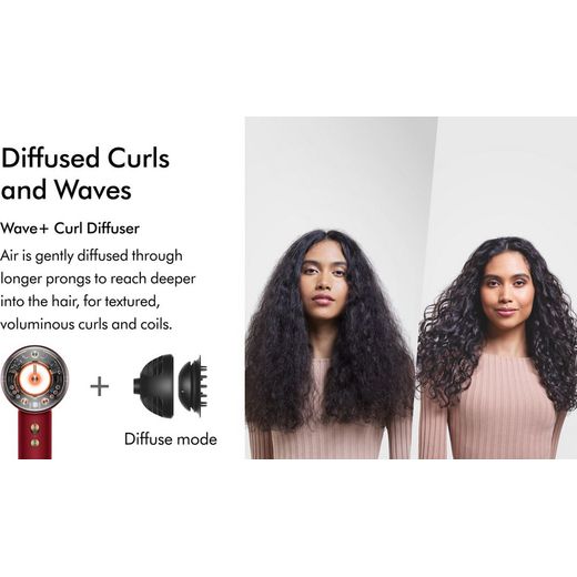 Dyson Supersonic Nural™ Hair Dryer - Red Velvet - Annotation - curls shot