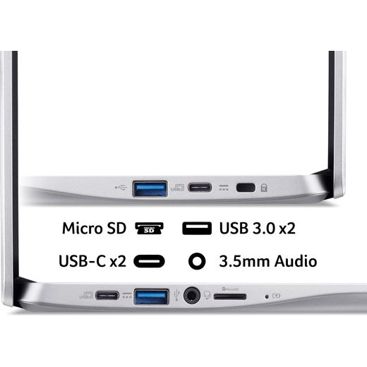 Acer Chromebook 315 CB315-4HT - Silver - Annotation - Side ports