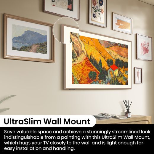 Hisense S7NQ Canvas 65" 4K Ultra HD QLED Smart Freely TV - Annotation - Ultra slim wall mount shot