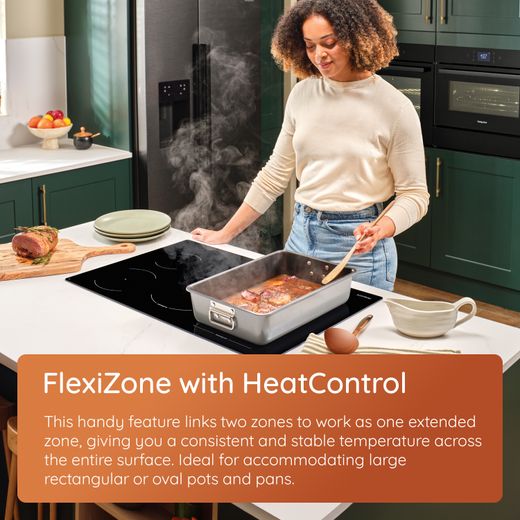 Hotpoint HTX6014DCF 59cm Induction Hob - Black - Annotation - FlexiZone With HeatControl