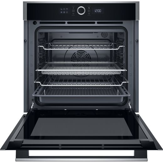 Hotpoint HOI4S8HM0XUK Electric Single Oven Stainless Steel - Front with door open shot 