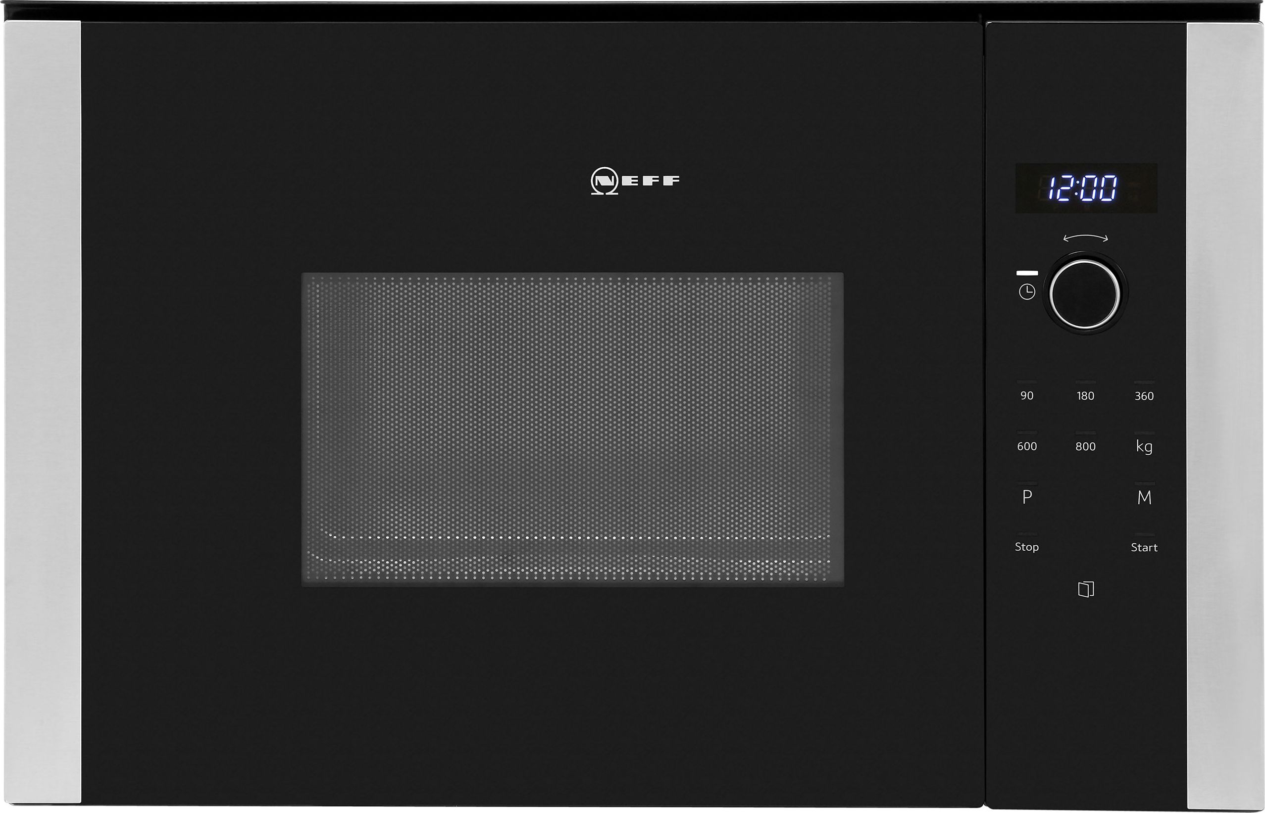NEFF N50 HLAWD23N0B Built In 38cm Tall Compact Microwave - Stainless Steel, Stainless Steel