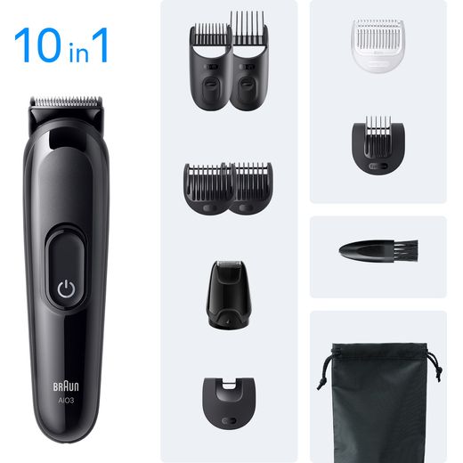 Braun All-in-One Series 3 Hair Clipper - Black - Annotation - 10 in 1 shot