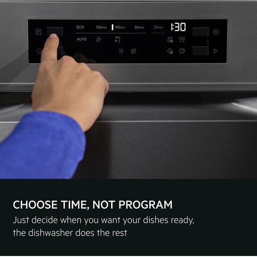 AEG 6000 Series Standard Dishwasher - Stainless Steel - annotation - choose time shot