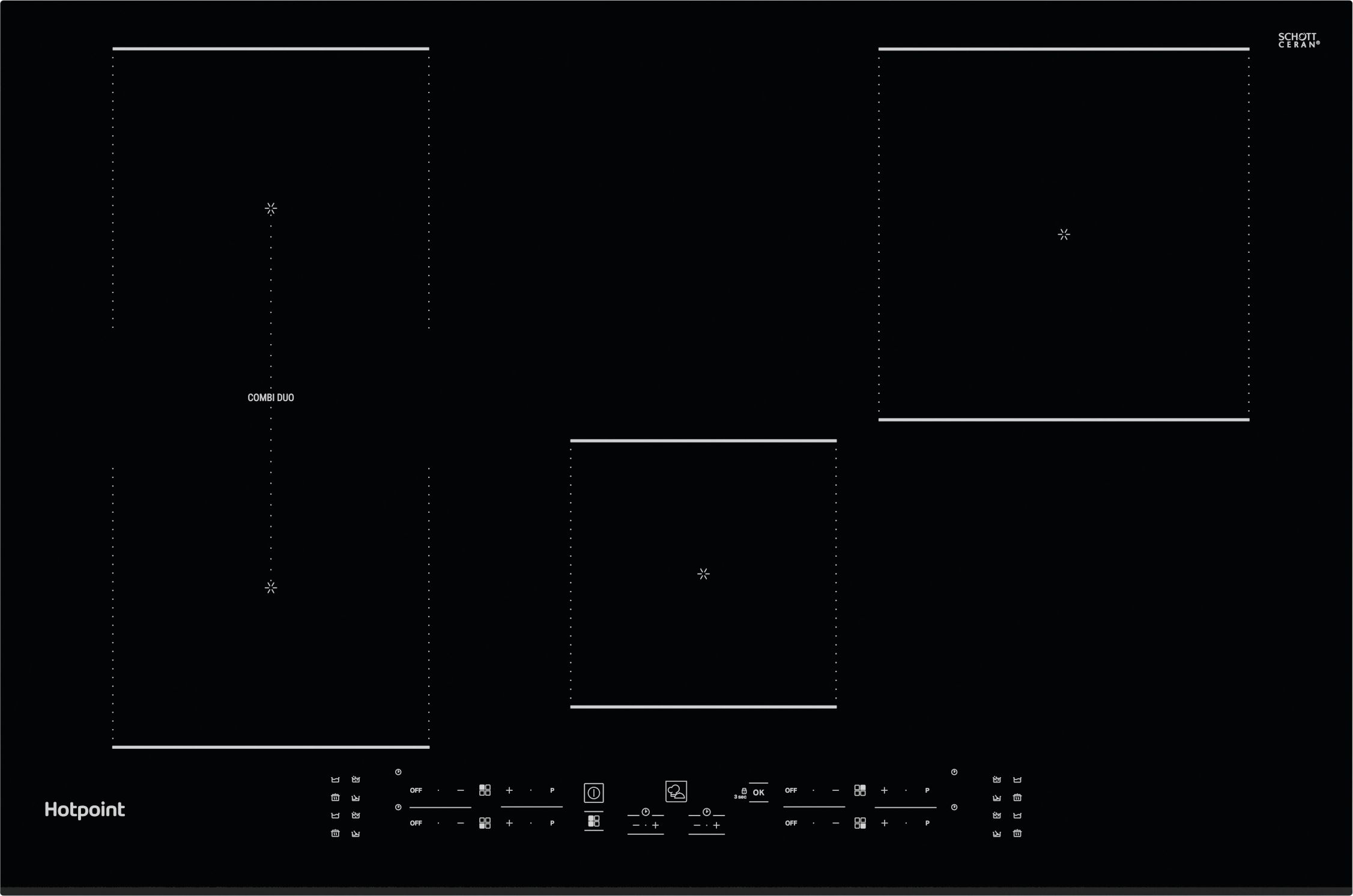 Image of Hotpoint TB3977BBF 77cm Induction Hob - Black, Black