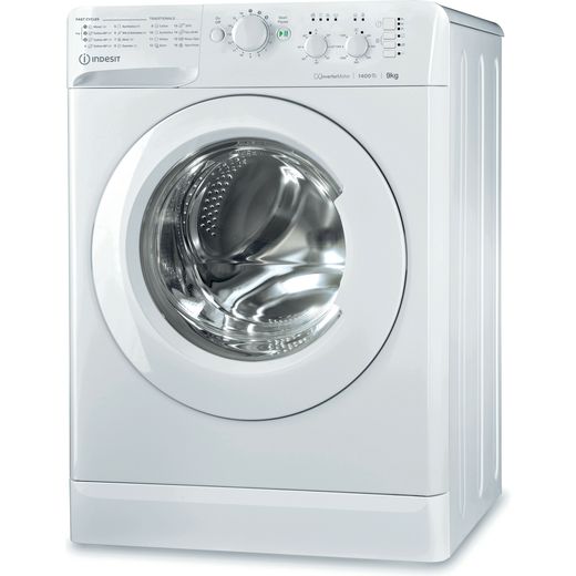 Indesit My Time MTWC 91495 W UK N 9kg Washing Machine with 1400 rpm - White - Left perspective shot