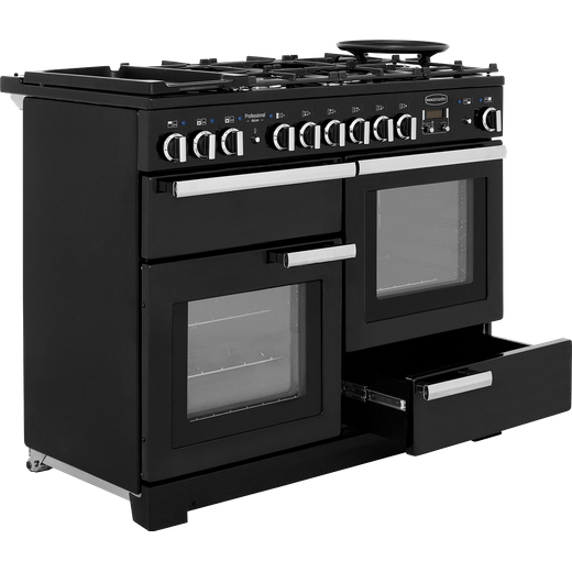 Rangemaster Professional Deluxe 110cm Dual Fuel Range Cooker - Black