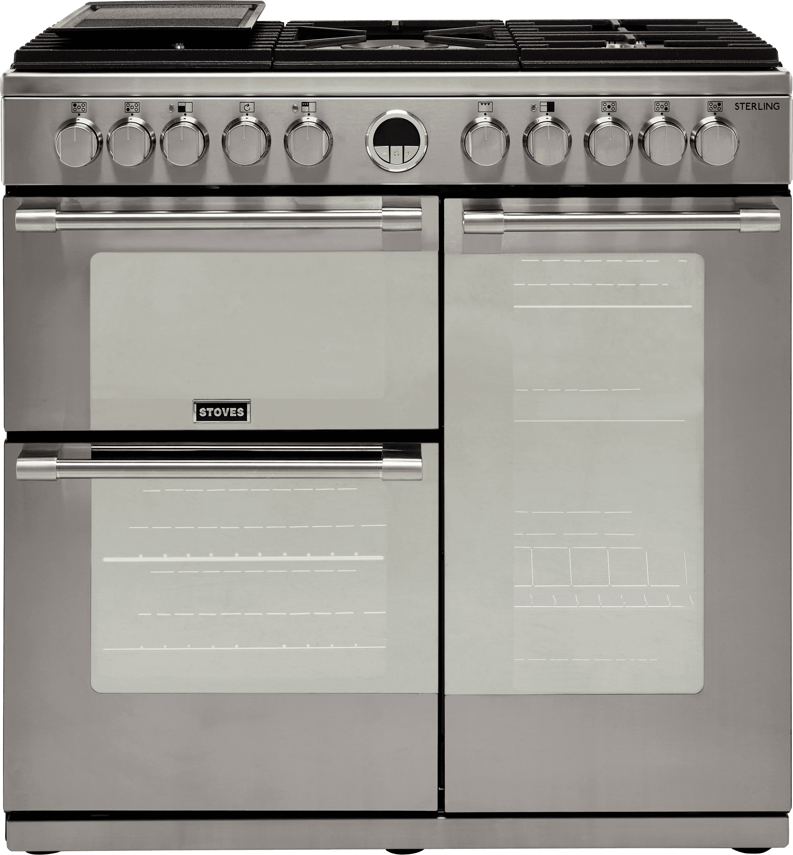 Stoves Sterling S900DF 90cm Dual Fuel Range Cooker - Stainless Steel - A/A/A Rated, Stainless Steel