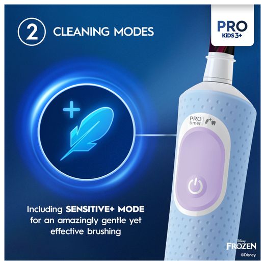 Oral B Vitality PRO Kids Giftset Frozen Electric Toothbrush - Blue - Annotation - 2 cleaning modes
