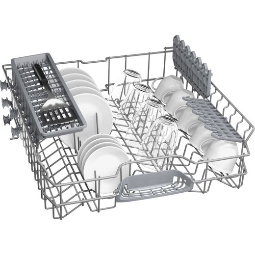 Bosch Series 4 Integrated Standard Dishwasher - Silver - Right basket perpsective shot