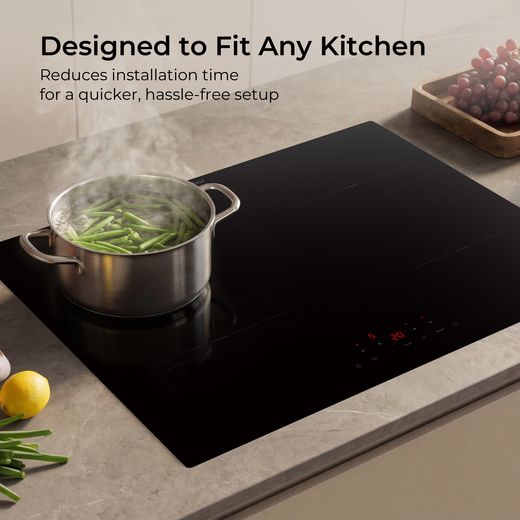 Haier Series 2 HAI643CCARUK 59cm Induction Hob - annotation - designed to fir any kitchen