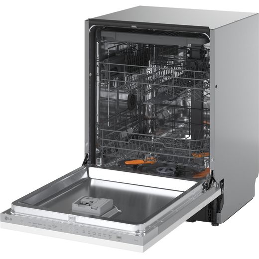 LG QuadWash™ Fully Integrated Standard Dishwasher - Stainless Steel - Left perspective shot